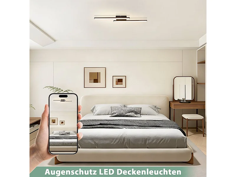 Nettlife LED-Deckenleuchte Schwarz 12W 3000K Modern für Wohnzimmer, Schlafzimmer, Flur, Küche [Klasse E]