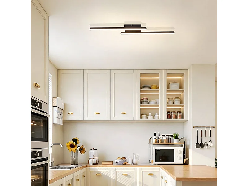 Nettlife LED-Deckenleuchte Schwarz 12W 3000K Modern für Wohnzimmer, Schlafzimmer, Flur, Küche [Klasse E]