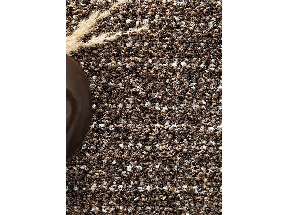 Tapis intérieur lavable - uni à boucles - marron - 80 x 150 cm - LUMEN