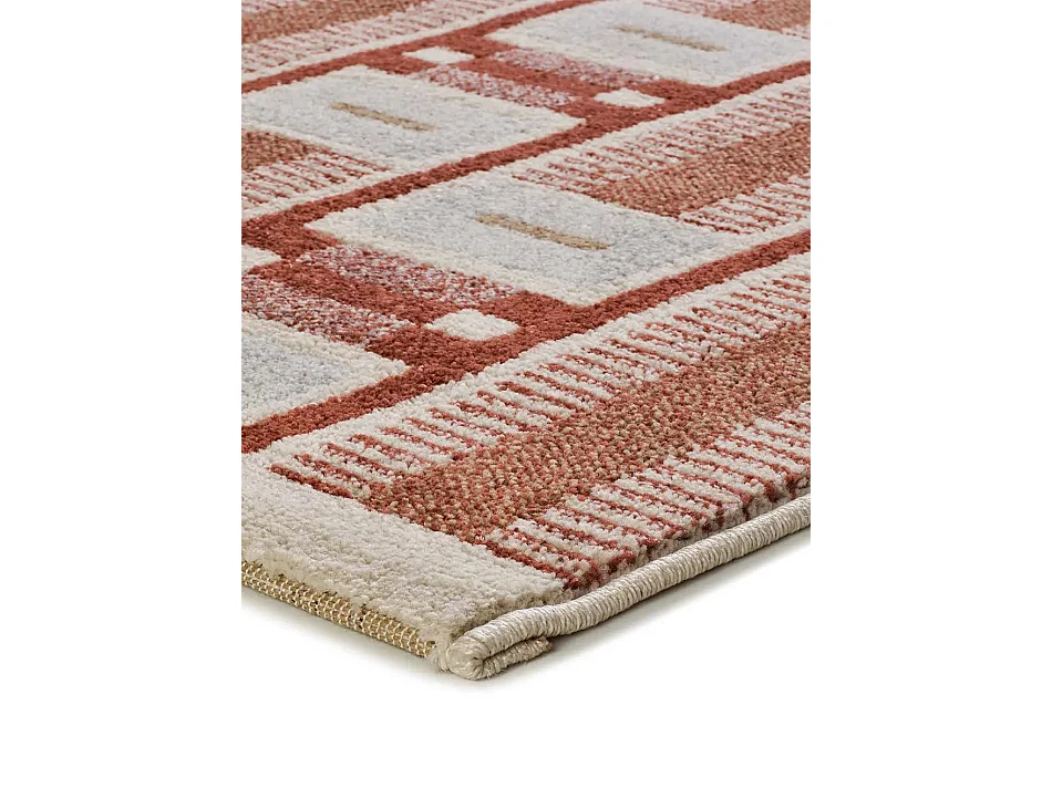 Tapis intérieur - géométrique - rouille - 160 x 230 cm - ASTRA