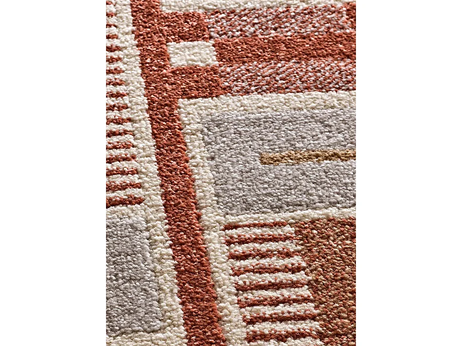 Tapis intérieur - géométrique - rouille - 160 x 230 cm - ASTRA