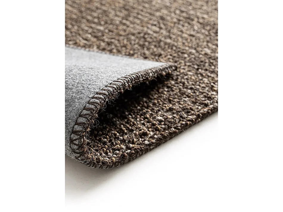 Tapis intérieur lavable - uni à boucles - marron - 120 x 170 cm - LUMEN