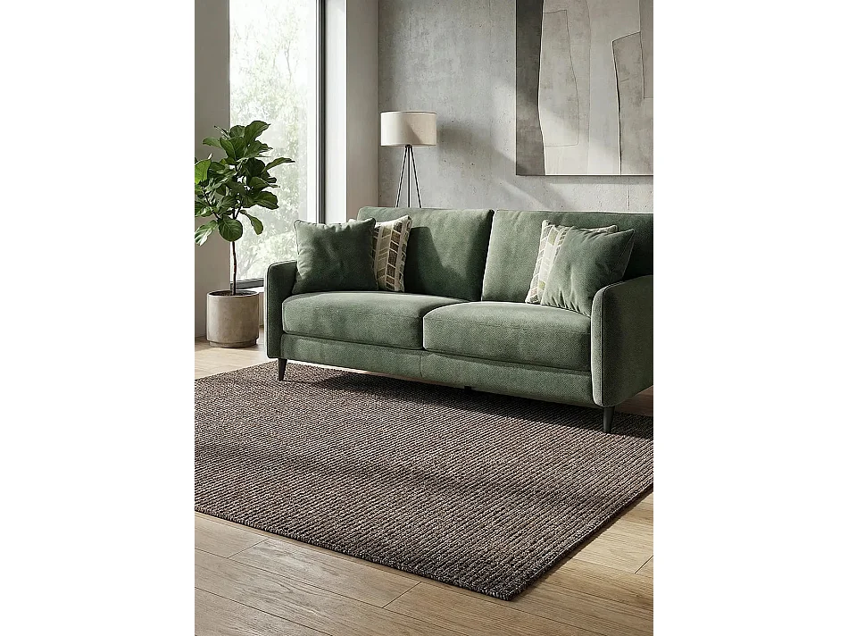 Tapis intérieur lavable - uni à boucles - marron - 200 x 290 cm - LUMEN
