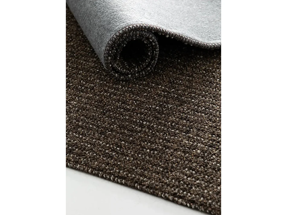 Tapis intérieur lavable - uni à boucles - marron - 200 x 290 cm - LUMEN