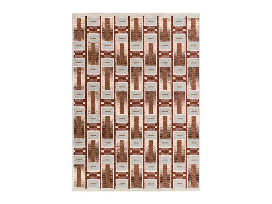 Tapis intérieur - géométrique - rouille - 200 x 290 cm - ASTRA