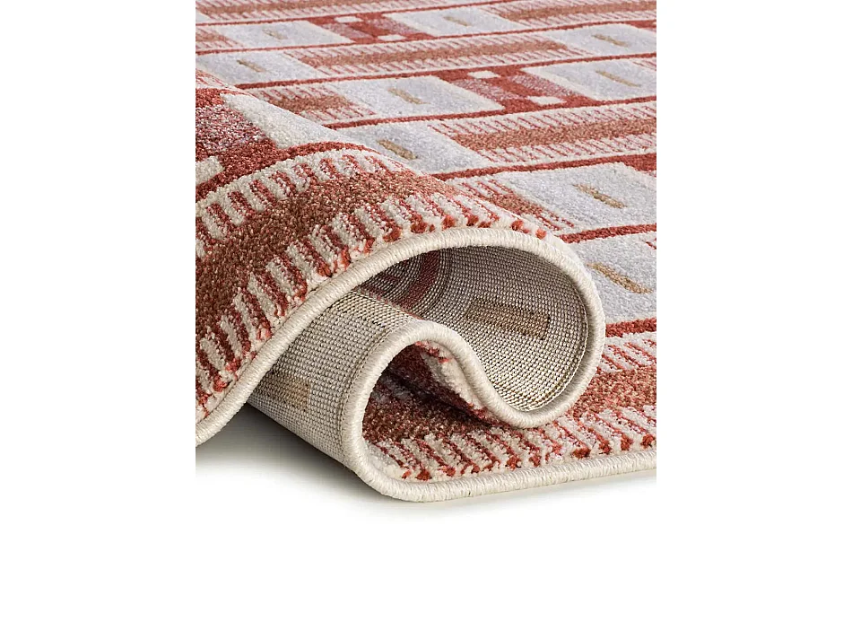Tapis intérieur - géométrique - rouille - 200 x 290 cm - ASTRA