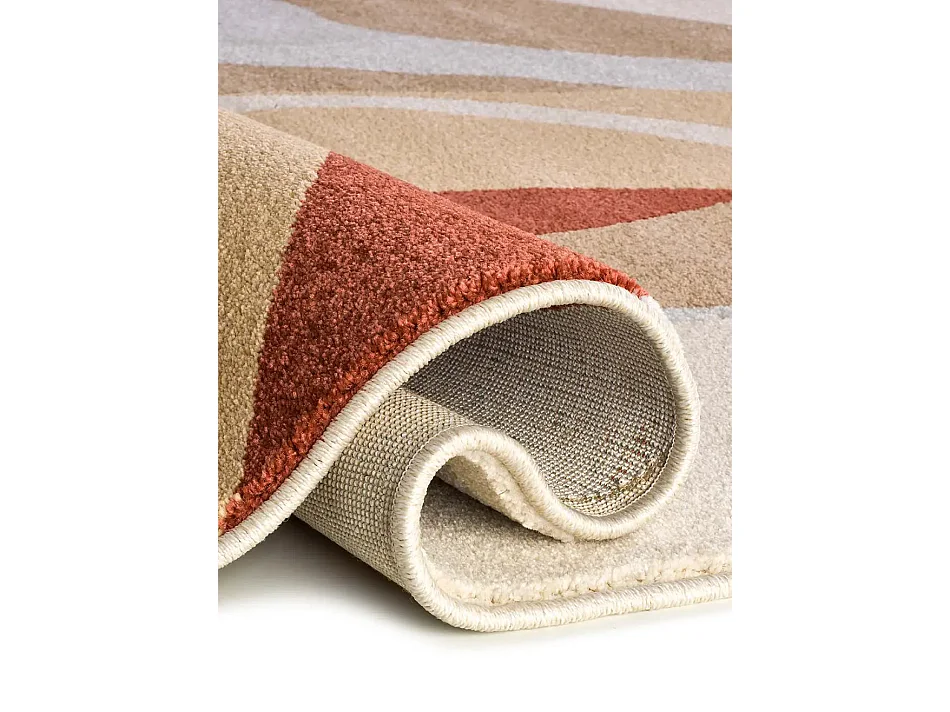 Tapis intérieur - abstrait - beige / rouille - 160 x 230 cm - ASTRA
