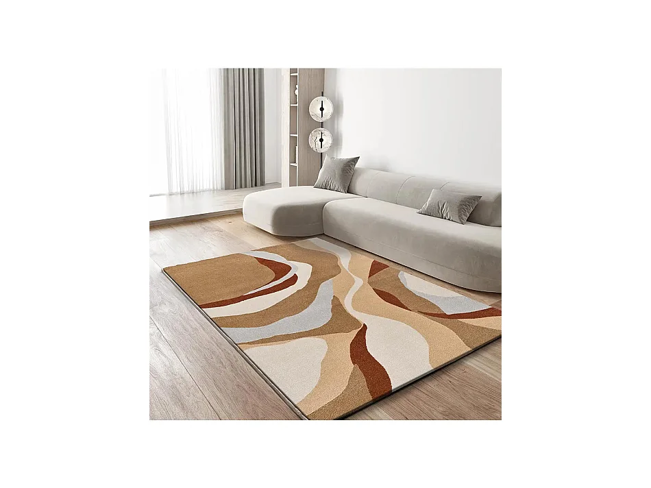 Tapis intérieur - abstrait - beige / rouille - 160 x 230 cm - ASTRA