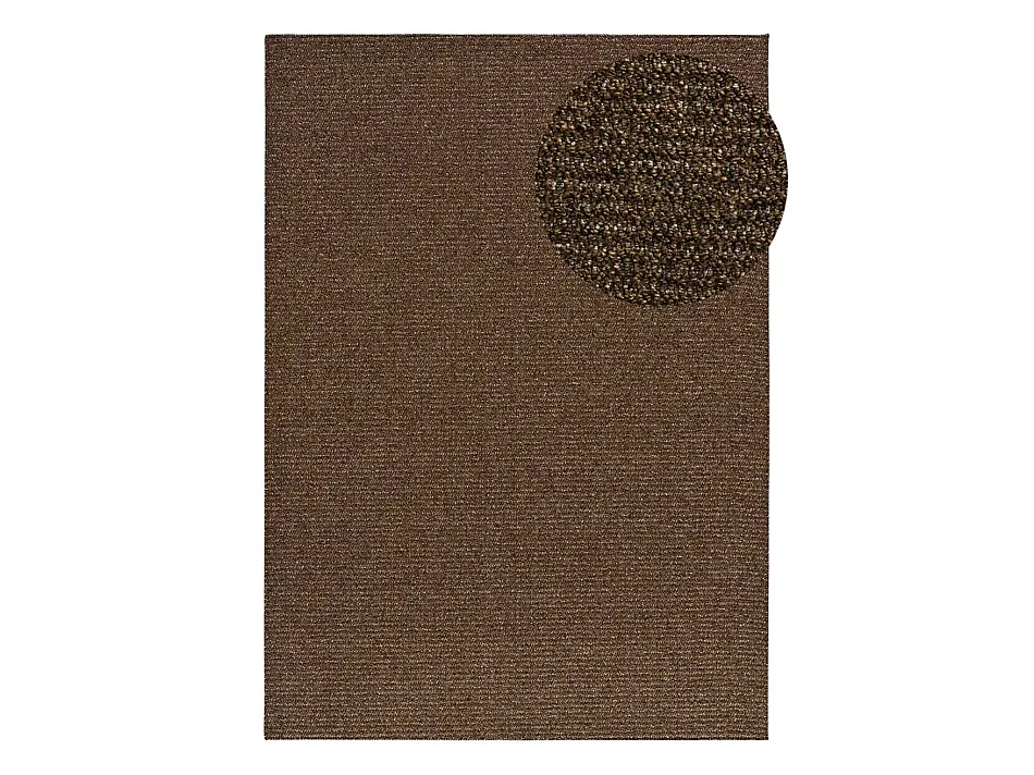 Tapis intérieur lavable - uni à boucles - marron - 160 x 230 cm - LUMEN