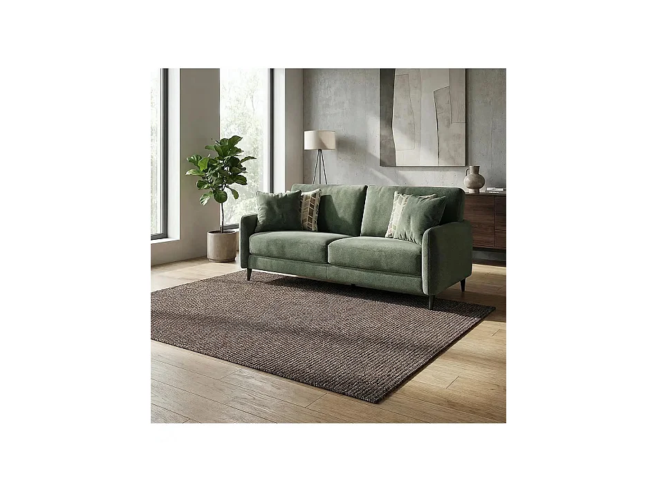 Tapis intérieur lavable - uni à boucles - marron - 160 x 230 cm - LUMEN