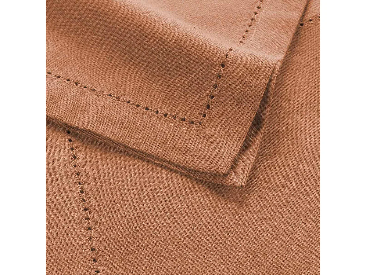 Lot de 3 Serviettes de Table "Charline" 40x40cm Mocha