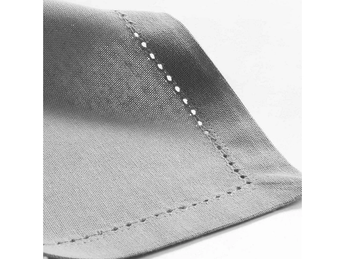 Lot de 3 Serviettes de Table "Charline" 40x40cm Gris