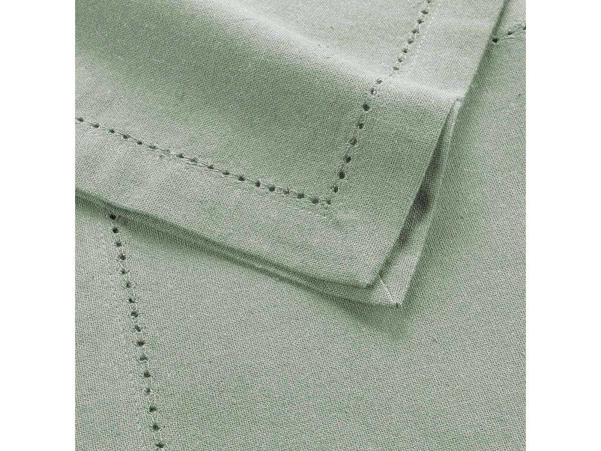 Lot de 3 Serviettes de Table "Charline" 40x40cm Vert Cèdre