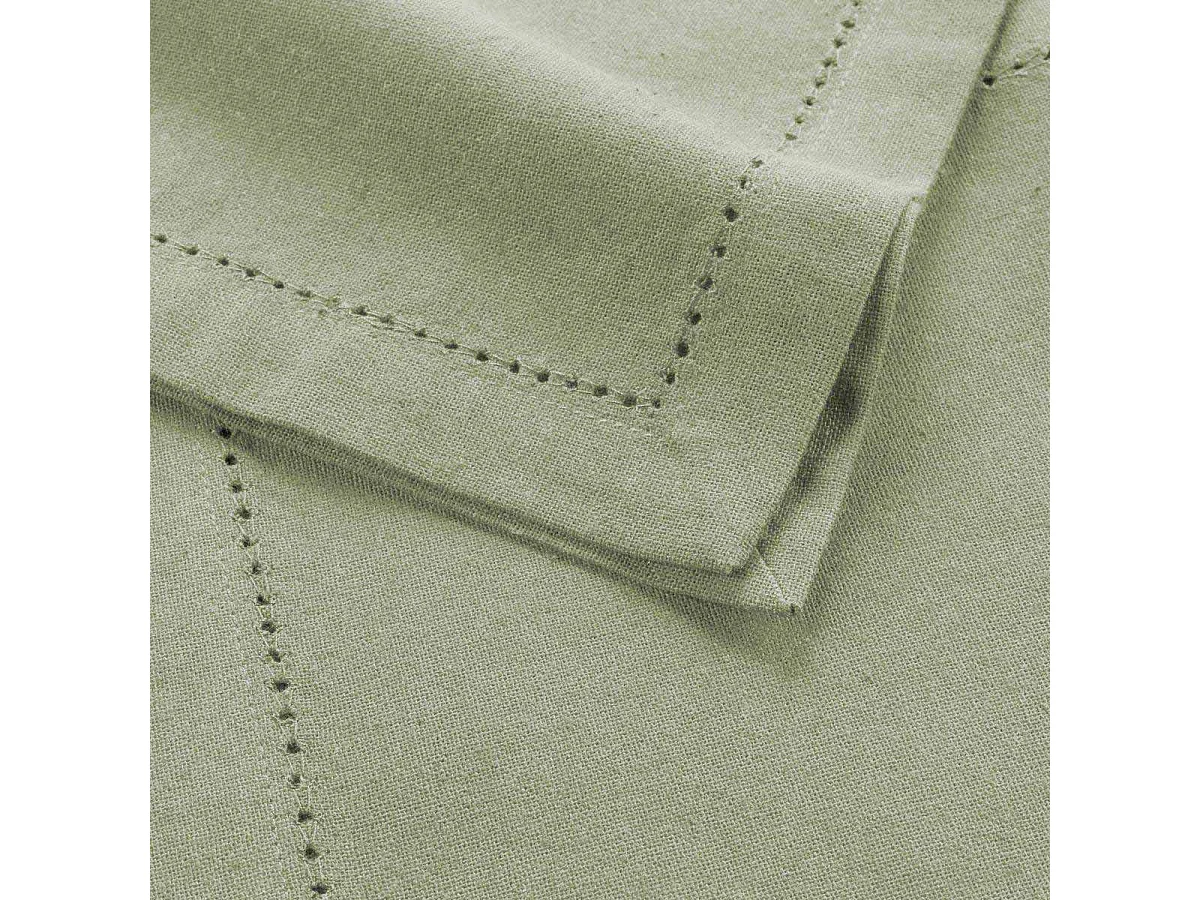 Lot de 3 Serviettes de Table "Charline" 40x40cm Kaki