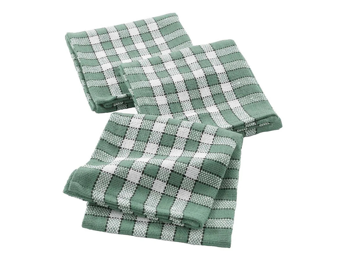 Lot de 3 Serviettes de Table "Traditio" 45x45cm Vert Cèdre