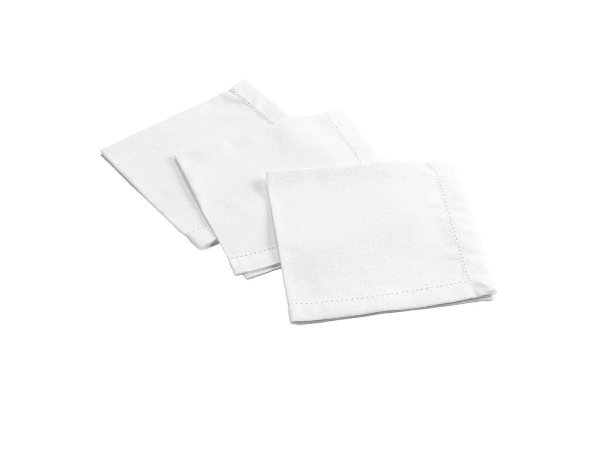 Lot de 3 Serviettes de Table "Charline" 40x40cm Blanc