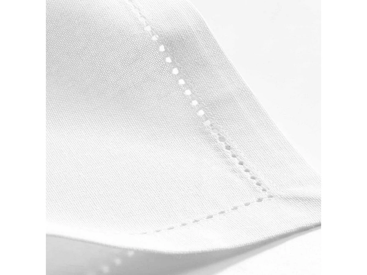Lot de 3 Serviettes de Table "Charline" 40x40cm Blanc