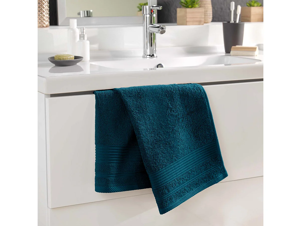 Serviette de Toilette "Tendresse " 50x90cm Bleu Indigo