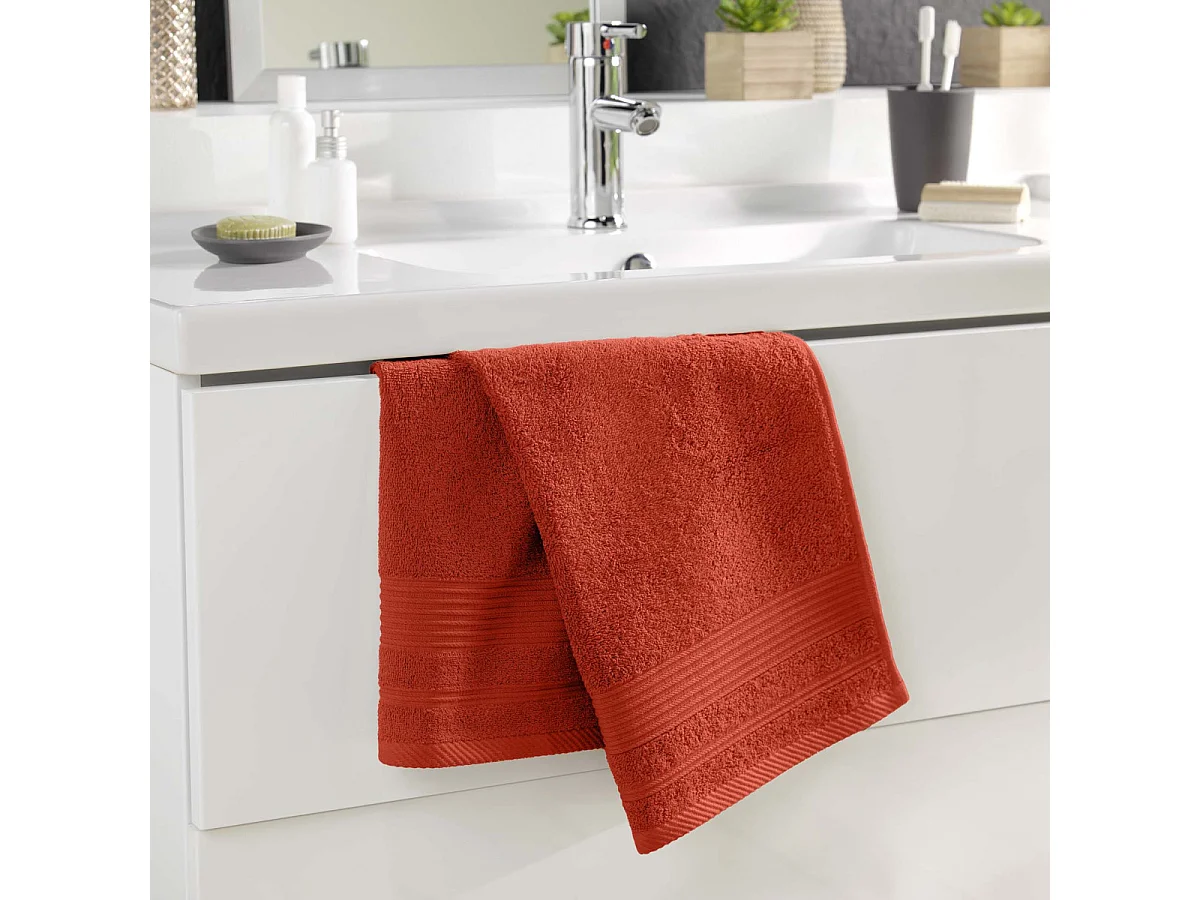 Serviette de Toilette "Tendresse " 50x90cm Rouge