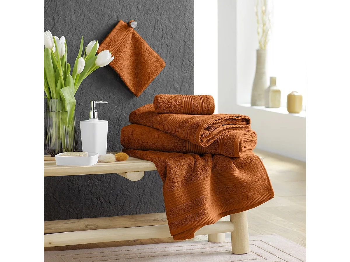 Serviette de Toilette "Tendresse " 50x90cm Caramel