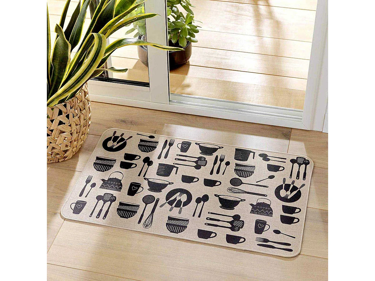 Tapis Multi-Usage Tissé "Kitchen" 45x75cm Naturel