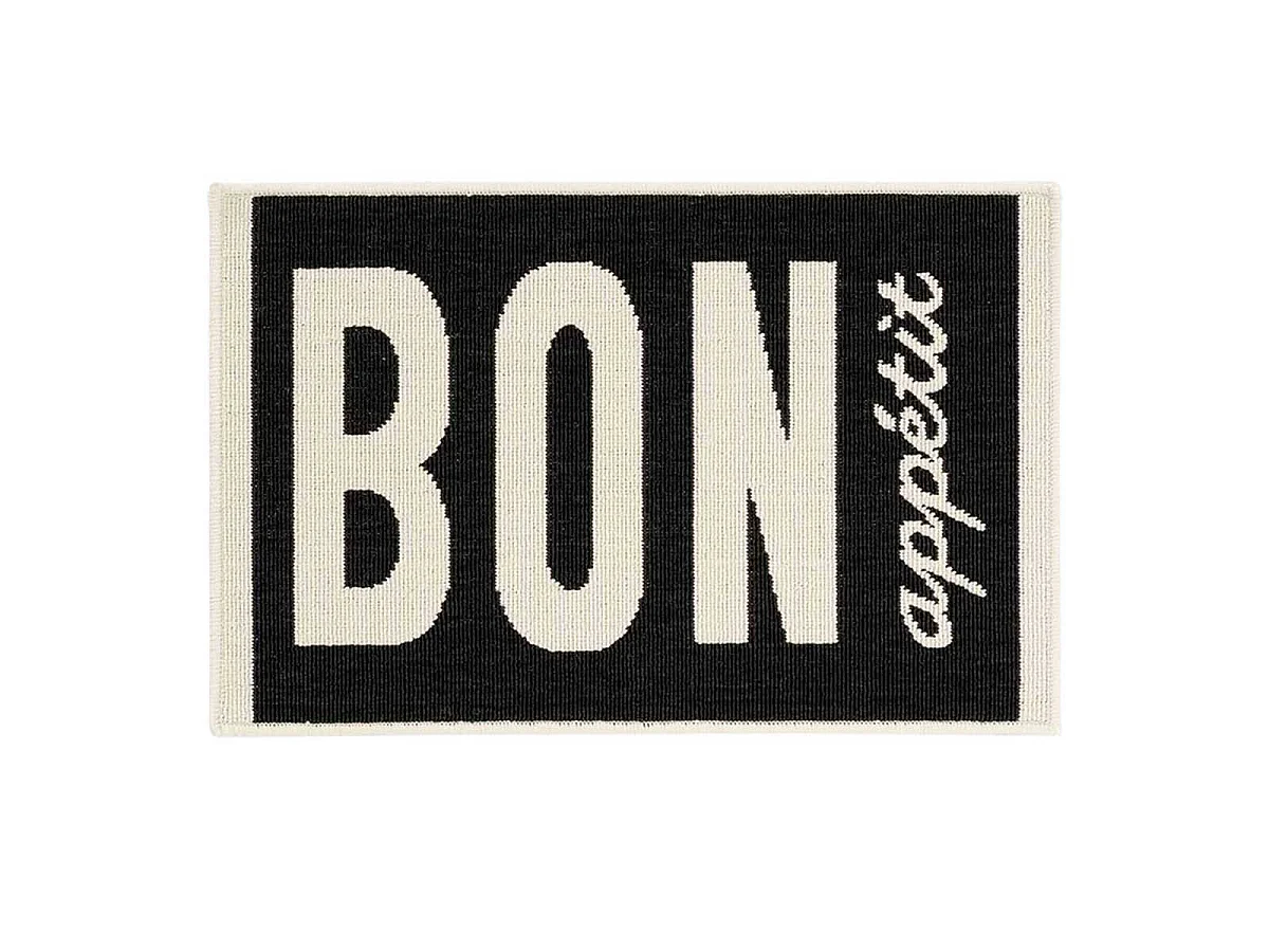 Tapis de Cuisine "Appetito" 50x80cm Noir