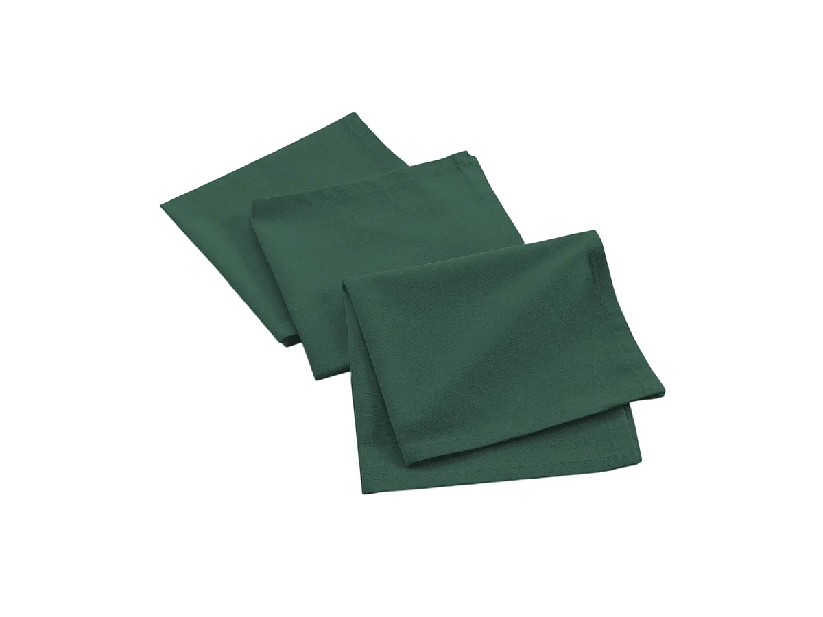 Lot de 3 Serviettes de Table "Mistral" 40x40cm Vert Cèdre