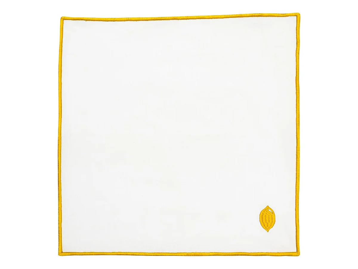Lot de 4 Serviettes de Table "Yucatan" 40x40cm Blanc