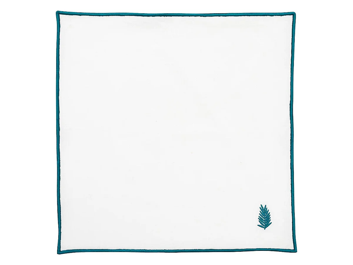 Lot de 4 Serviettes de Table "Yucatan" 40x40cm Blanc