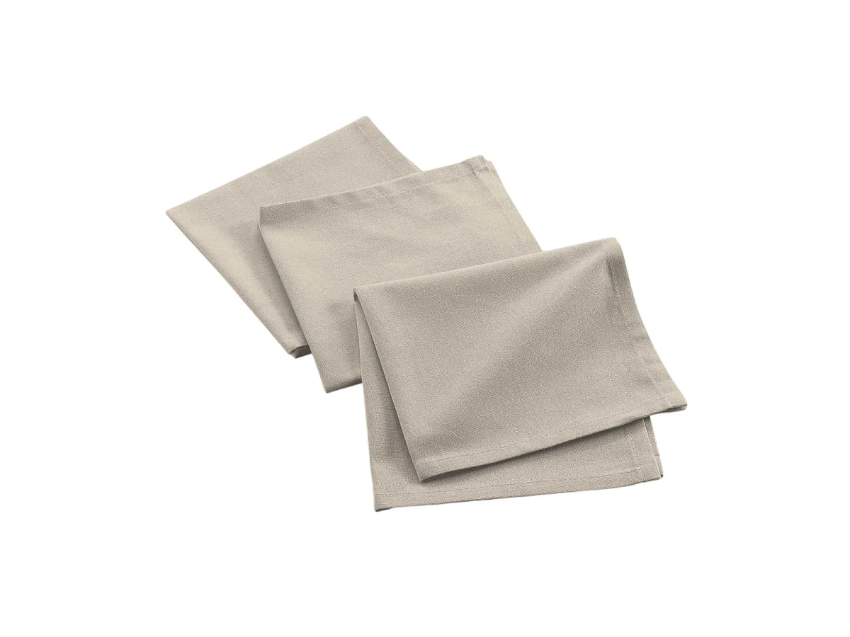 Lot de 3 Serviettes de Table "Mistral" 40x40cm Naturel