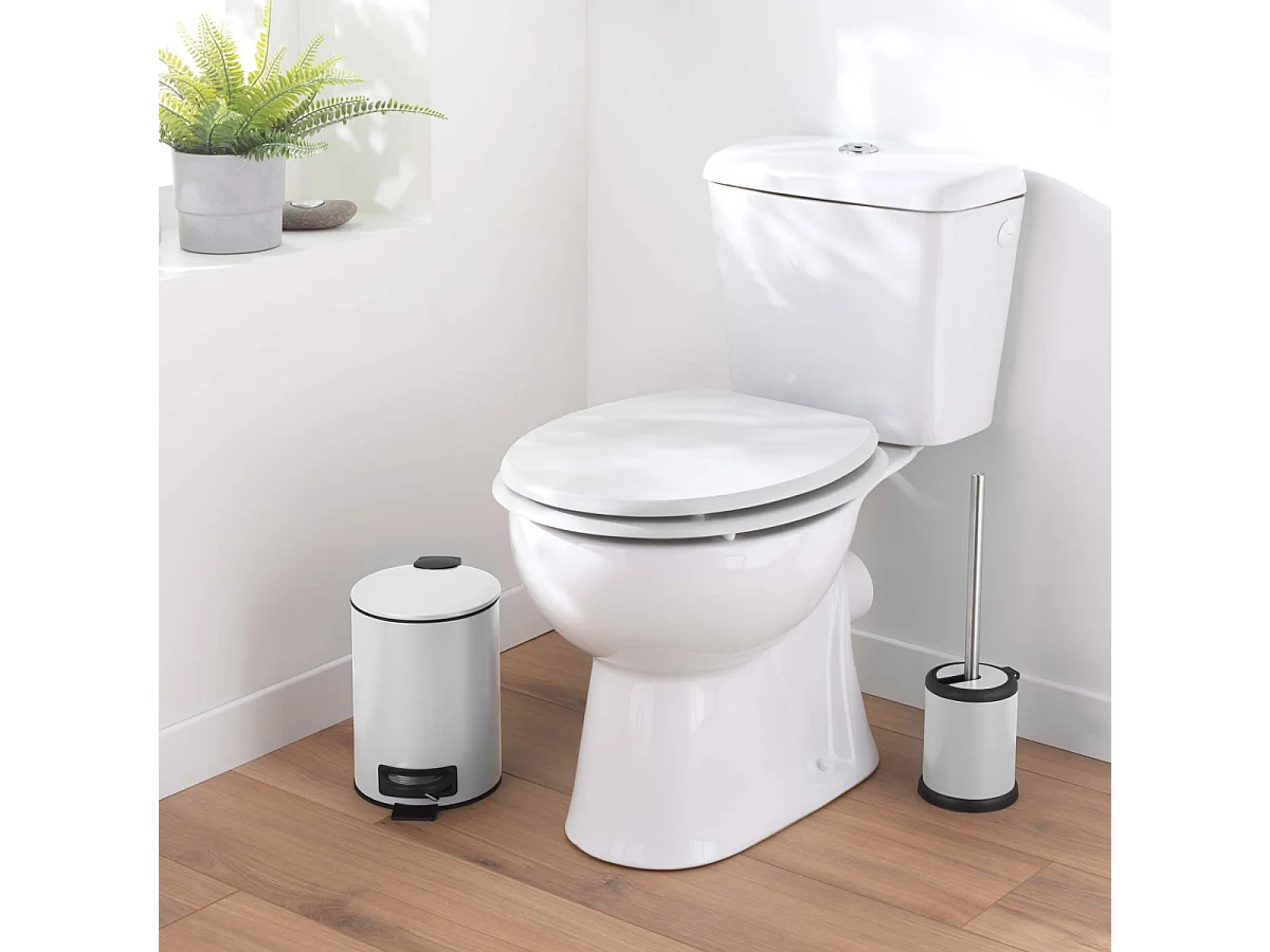 Brosse WC en Métal "Matteis" 38cm Blanc