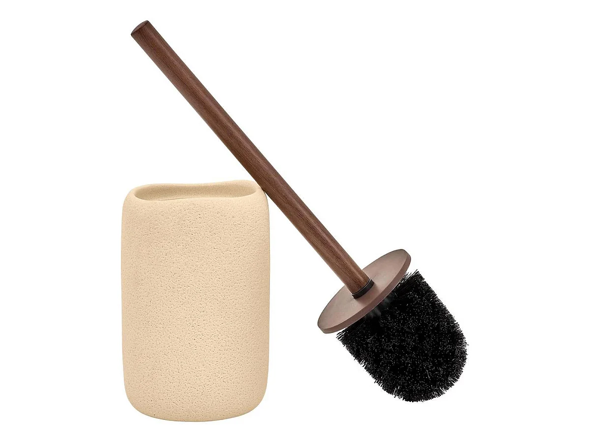 Brosse WC en Résine "Olea" 41cm Beige
