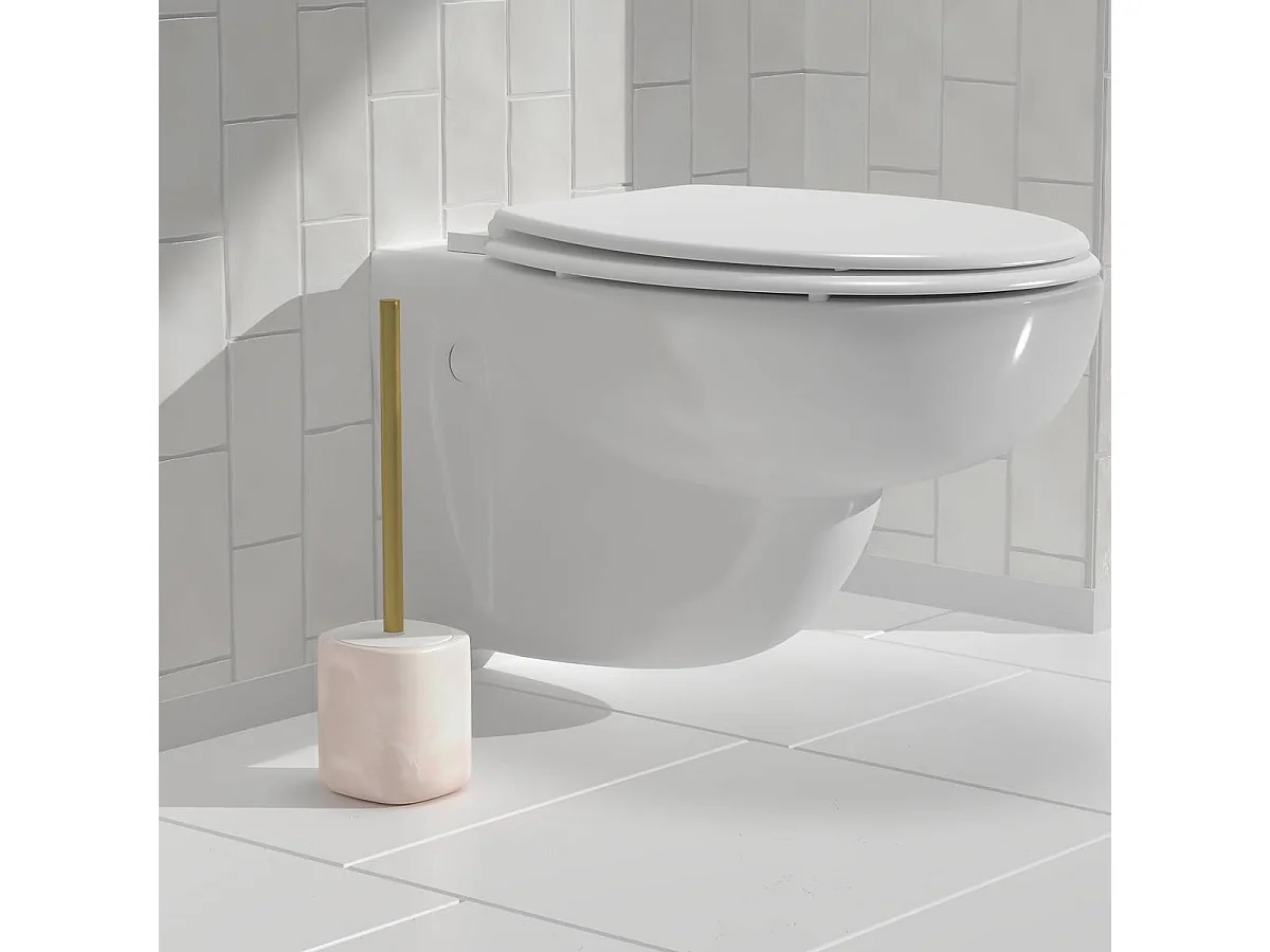 Brosse WC en Résine "Cloudy" 36cm Blanc