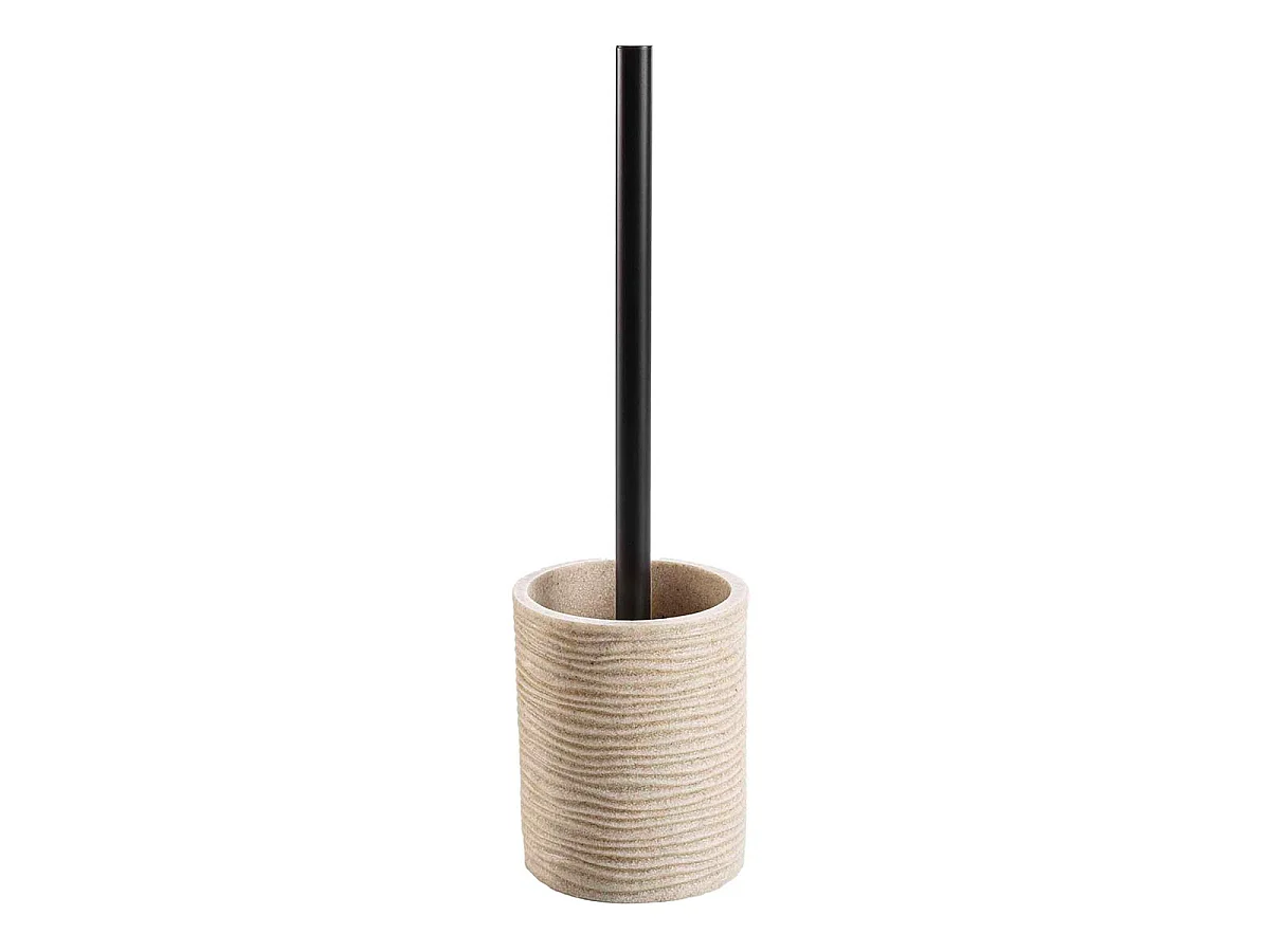 Brosse WC Effet Strié "Siloa" 35cm Sable