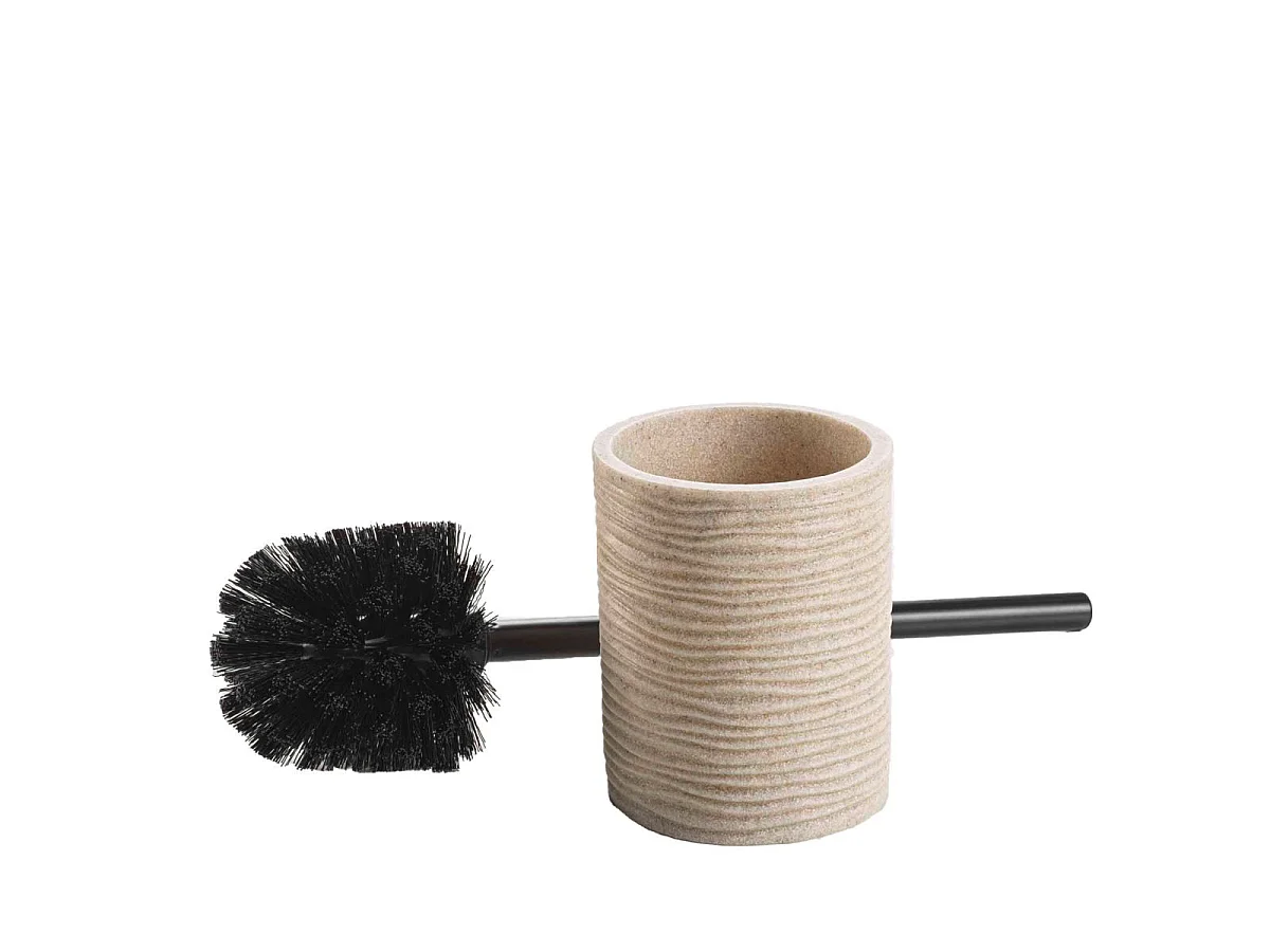Brosse WC Effet Strié "Siloa" 35cm Sable