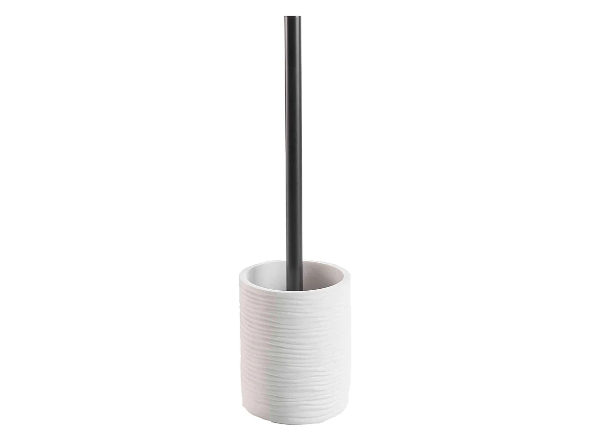 Brosse WC Effet Strié "Siloa" 35cm Blanc