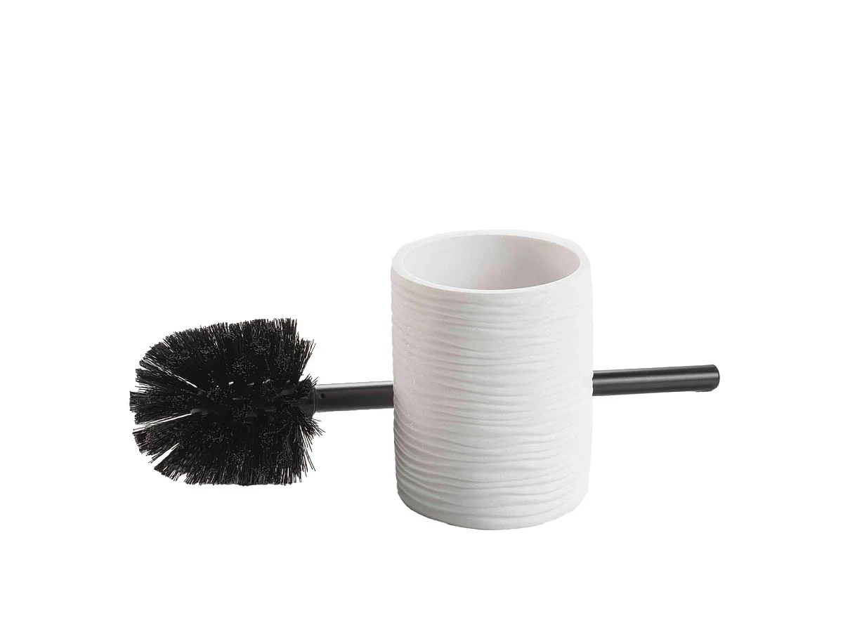 Brosse WC Effet Strié "Siloa" 35cm Blanc