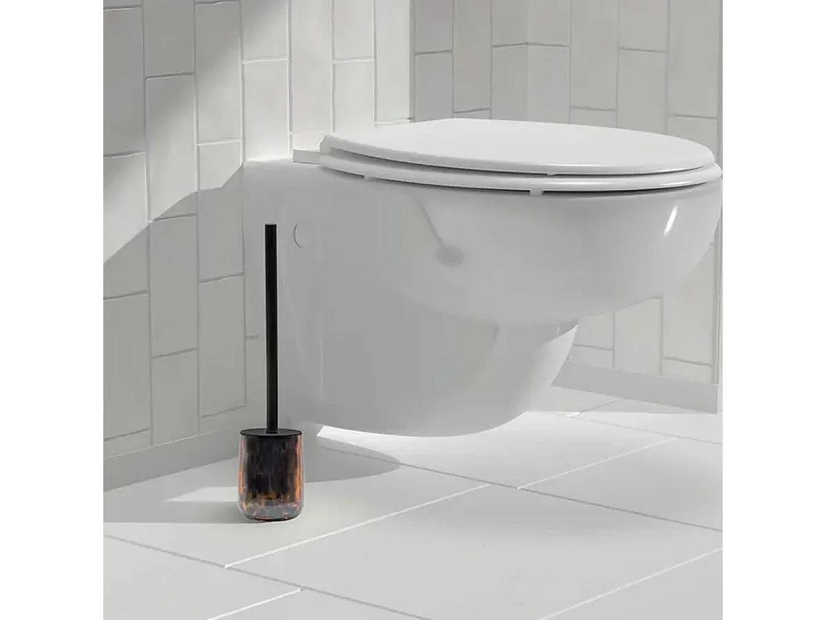 Brosse WC en Verre "Dotty" 39cm Marron