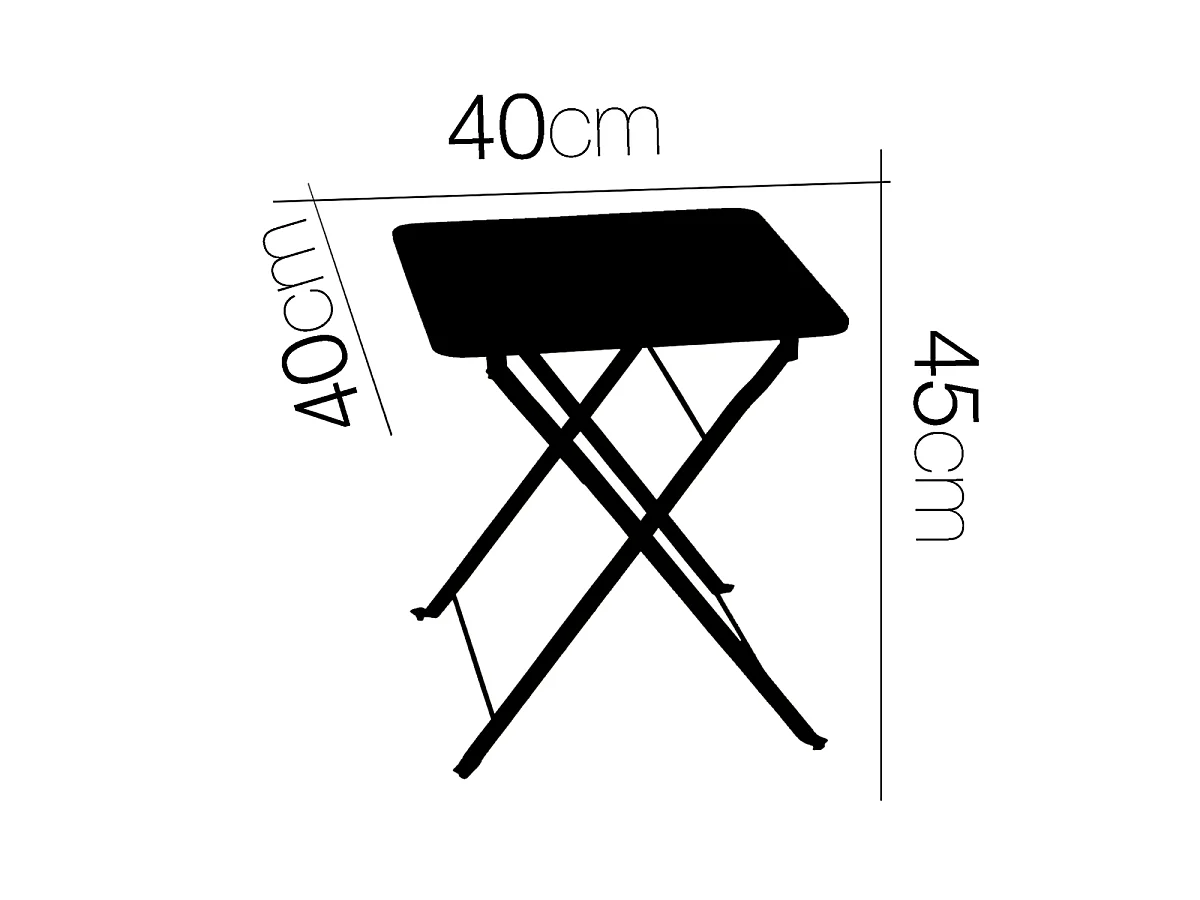 Table d'appoint de Jardin, Table à Manger carrée Pliante,Coloris Moutard - Longueur 40 x Profondeur 40 x Hauteur 45 cm