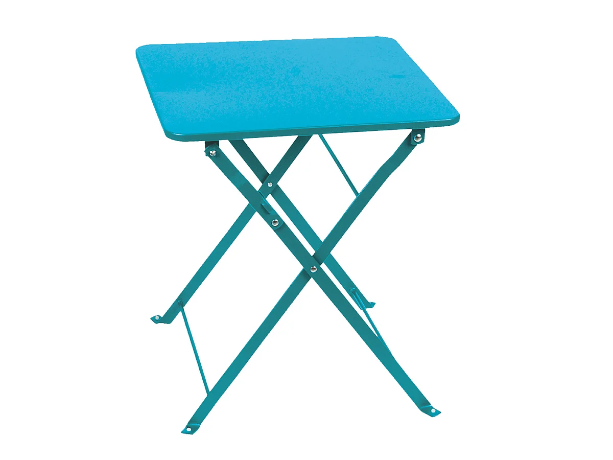 Table d'appoint de Jardin, Table à Manger carrée Pliante,Coloris Turquoise - Longueur 40 x Profondeur 40 x Hauteur 45 cm