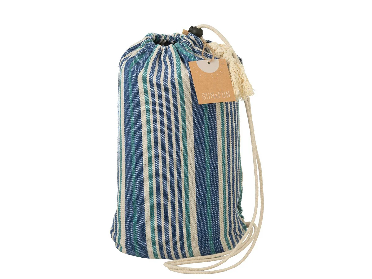 Hamac en Tissu "Rayures" 200cm Bleu