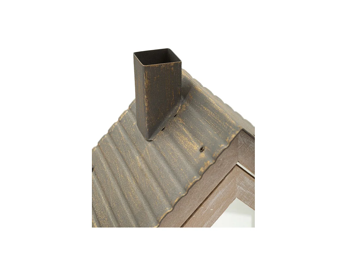 Lot de 2 Lanternes en Bois "Home Flower" 36cm Naturel