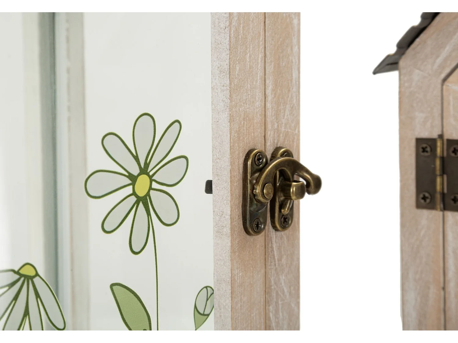 Lot de 2 Lanternes en Bois "Home Flower" 36cm Naturel
