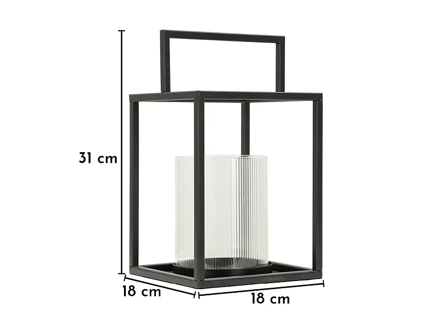 Lanterne en Métal "Simply Open" 31cm Noir