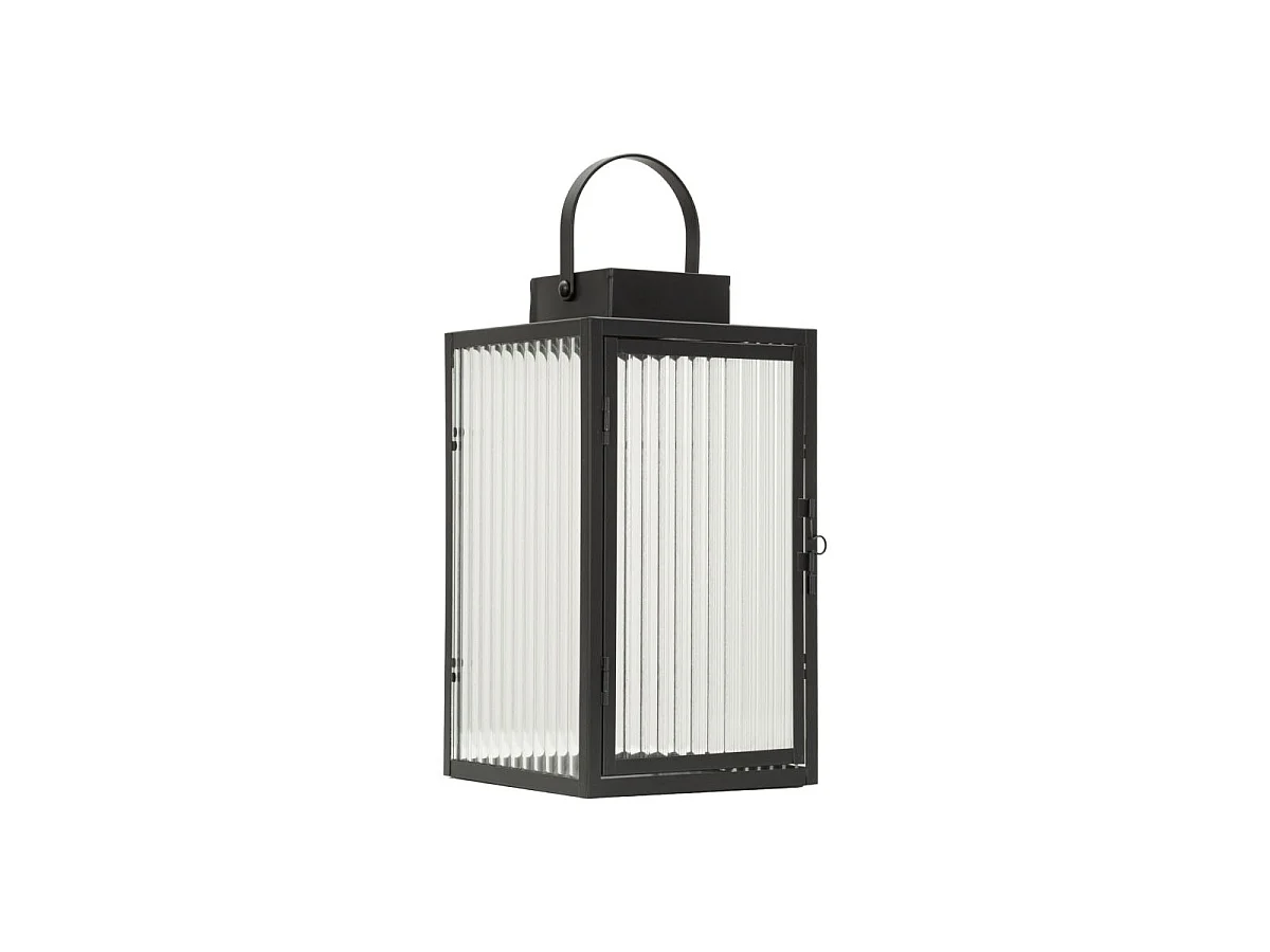 Lanterne Design Strié "Simply" 28cm Noir