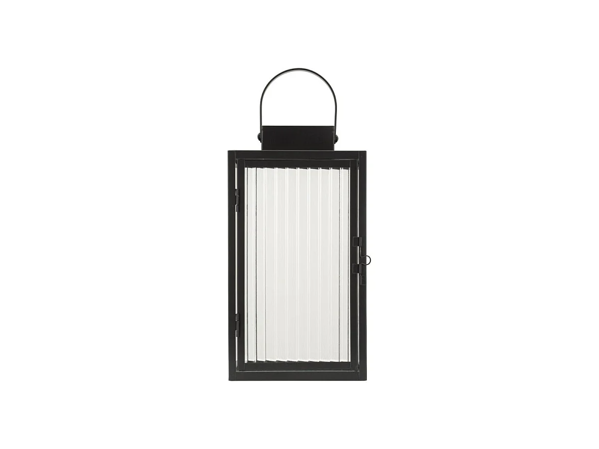 Lanterne Design Strié "Simply" 28cm Noir