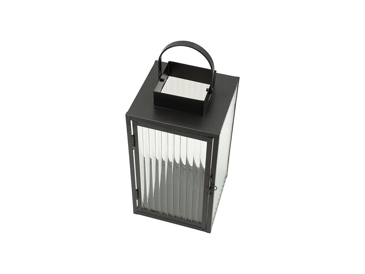 Lanterne Design Strié "Simply" 28cm Noir