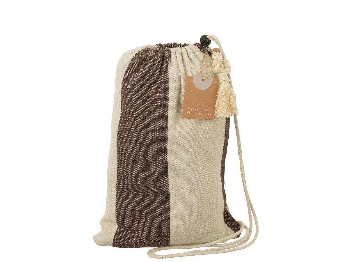 Hamac en Tissu "Grandes Rayures" 200cm Marron