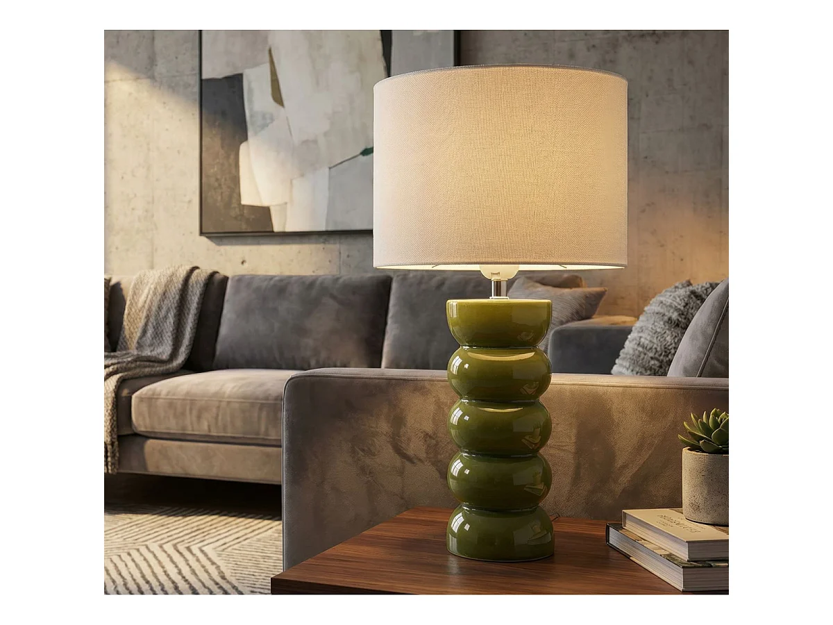 Lampe à Poser en Céramique "Torr" 46cm Vert