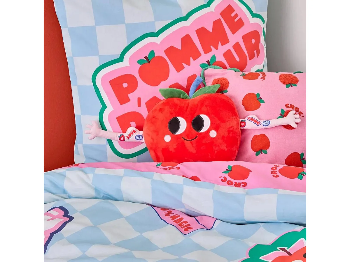 Peluche Enfant Pomme "Chachapop" 28cm Rouge